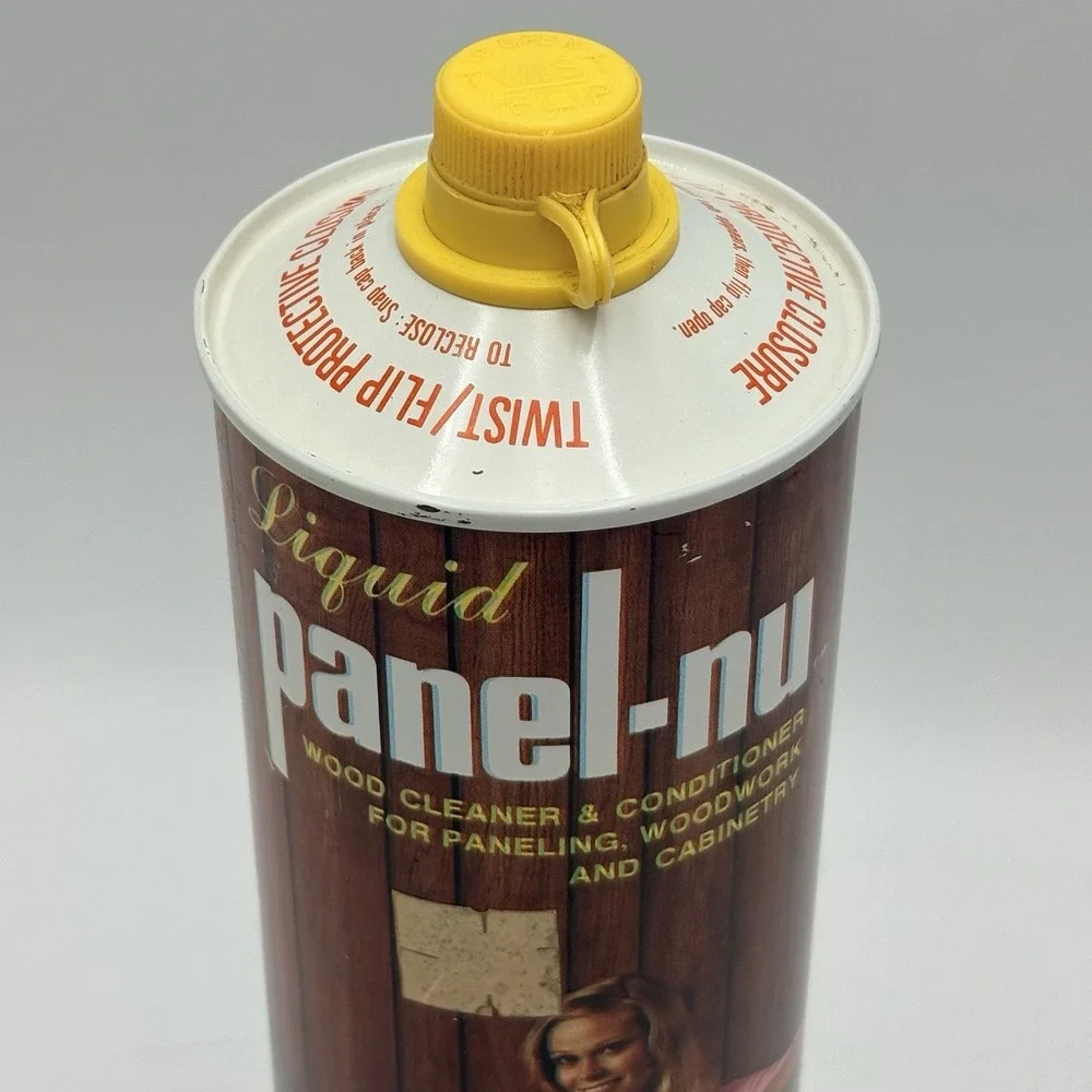 Vtg Liquid Panel Nu Wood Cleaner Conditioner Retro 1960s Movie Prop Display